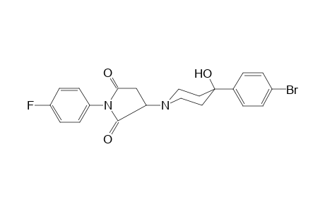 3-[4-(4-bromophenyl)-4-hydroxy-1-piperidinyl]-1-(4-fluorophenyl)pyrrolidine-2,5-dione