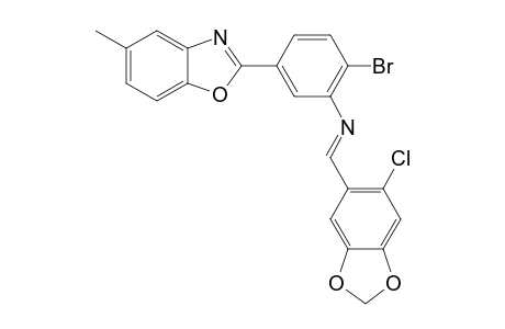 2-Bromo-N-(6-chloropiperonylidene)-5-(5-methyl-2-benzoxazolyl)aniline