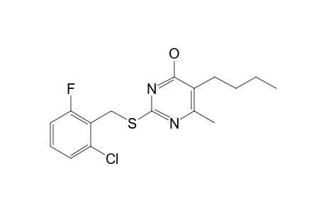 5-Butyl-2-((2-chloro-6-fluorobenzyl)sulfanyl)-6-methyl-4-pyrimidinol