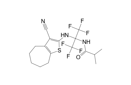 N-[1-[(3-cyano-5,6,7,8-tetrahydro-4H-cyclohepta[b]thiophen-2-yl)amino]-2,2,2-trifluoro-1-(trifluoromethyl)ethyl]-2-methyl-propanamide