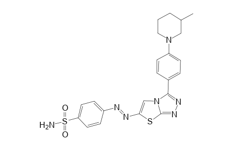 6-[(p-Aminosulfonylphenyl)azo]-5-methyl-3-[4'-piperidin-1"-yl)phenyl]-(1,3)-thiazolo[2,3-c]-(1,2,4)-triazole