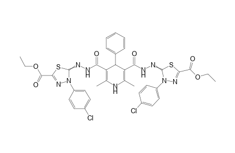 Diethyl 5,5'-((2,6-dimethyl-4-phenyl-1,4-dihydropyridine-3,5-dicarbonyl)bis(hydrazin-2-yl-1-ylidene))bis(4-(4-chlorophenyl)-4,5-dihydro-1,3,4-thiadiazole-2-carboxylate)