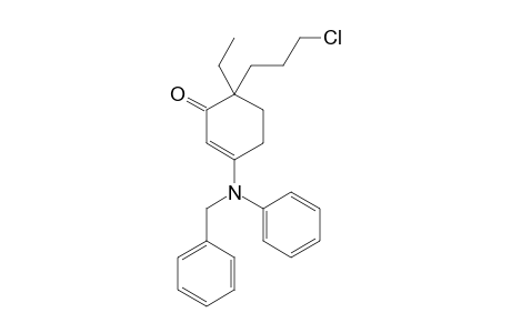 3-(N-BENZYLANILINO)-6-(3-CHLOROPROPYL)-6-ETHYLCYCLOHEX-2-ENONE