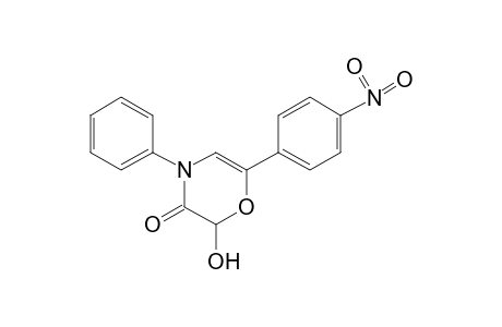 2,3-DIHYDRO-2-HYDROXY-6-(p-NITROPHENYL)-4-PHENYL-4H-1,4-OXAZIN-3-ONE