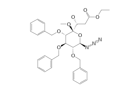 (3R)-3-[(2S,3S,4R,5R,6R)-6-azido-3,4,5-tris(benzyloxy)-2-methoxy-tetrahydropyran-2-yl]-3-hydroxy-propionic acid ethyl ester