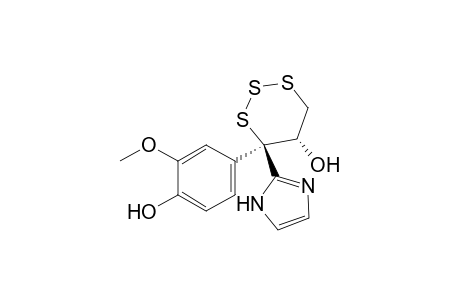 (-)-TRANS-5-HYDROXY-4-(4'-HYDROXY-3'-METHOXYPHENYL)-4-(2''-IMIDAZOLYL)-1,2,3-TRITHIANE