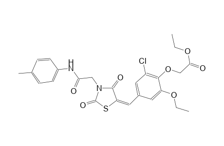 ethyl [2-chloro-4-((E)-{2,4-dioxo-3-[2-oxo-2-(4-toluidino)ethyl]-1,3-thiazolidin-5-ylidene}methyl)-6-ethoxyphenoxy]acetate