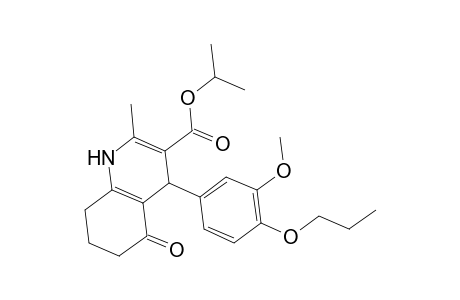 Isopropyl 4-(3-methoxy-4-propoxyphenyl)-2-methyl-5-oxo-1,4,5,6,7,8-hexahydro-3-quinolinecarboxylate