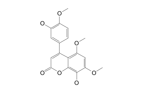 8,3'-DIHYDROXY-5,7,4'-TRIMETHOXY-4-PHENYLCOUMARIN