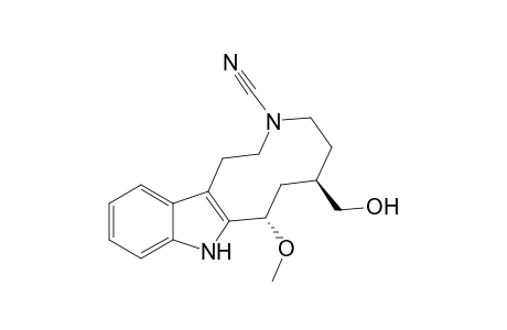 3H-Azecino[5,4-b]indole-3-carbonitrile, 1,2,4,5,6,7,8,9-octahydro-6-(hydroxymethyl)-8-methoxy-, (6R*,8S*)-(.+-.)-