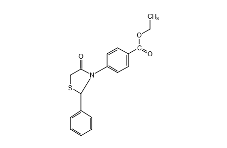 p-(4-oxo-2-phenyl-3-thiazolidinyl)benzoic acid, ethyl ester