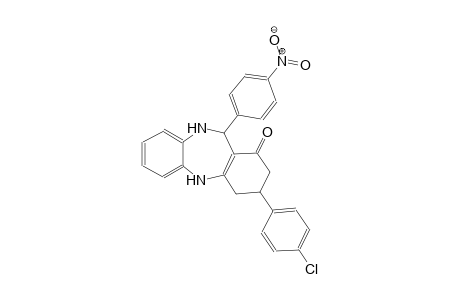 1H-dibenzo[b,e][1,4]diazepin-1-one, 3-(4-chlorophenyl)-2,3,4,5,10,11-hexahydro-11-(4-nitrophenyl)-