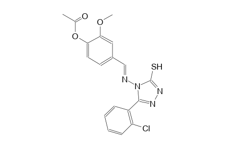 4-((E)-{[3-(2-chlorophenyl)-5-sulfanyl-4H-1,2,4-triazol-4-yl]imino}methyl)-2-methoxyphenyl acetate