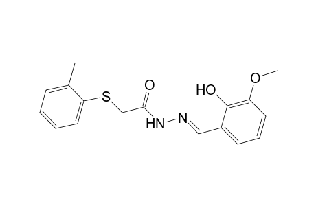 N'-[(E)-(2-Hydroxy-3-methoxyphenyl)methylidene]-2-[(2-methylphenyl)sulfanyl]acetohydrazide