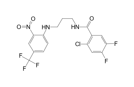 2-Chloranyl-4,5-bis(fluoranyl)-N-[3-[[2-nitro-4-(trifluoromethyl)phenyl]amino]propyl]benzamide