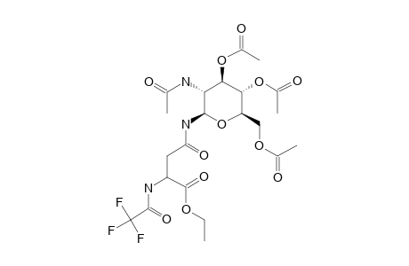 Asparagine, N-(2-acetamido-2-deoxy-.beta.-D-glucopyranosyl)-N2-(trifluoroacetyl)-, ethyl ester, 3',4',6'-triacetate, L-