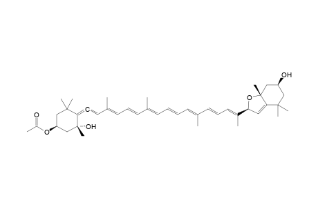 Dinochrome B [(3S,5R,6R,3'S,5'R,8'S)-5',8'-epoxy-16,17-didehydro-5,6,5',8'-tetrahydro-.beta.,.beta.-carotene-3,5,3'-triol 3-O-acetate]