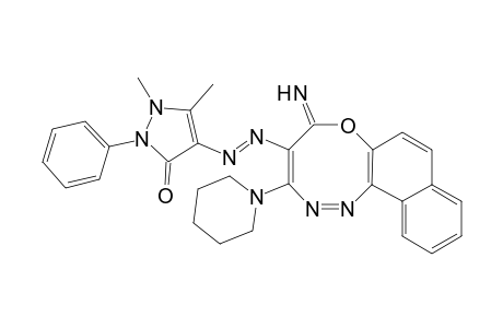 4-((E)-((1Z,3E)-5-Imino-3-(piperidin-1-yl)-5H-naphtho[2,1-b][1,4,5]oxadi-azocin-4-yl)diazenyl)-1,5-dimethyl-2-phenyl-1Hpyrazol-3(2H)-one