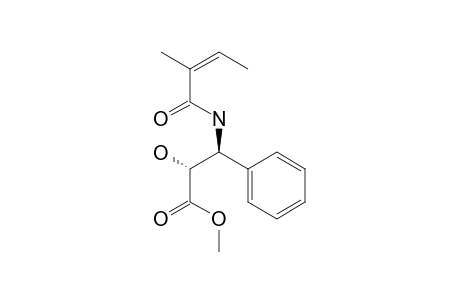 Methyl ester of [R-(R*,S*)]-.alpha.-hydroxy-.beta.-[(2-methyl-1-oxo-2-butenyl)amino]benzenepropanoic acid