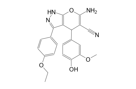 6-amino-3-(4-ethoxyphenyl)-4-(4-hydroxy-3-methoxyphenyl)-1,4-dihydropyrano[2,3-c]pyrazole-5-carbonitrile