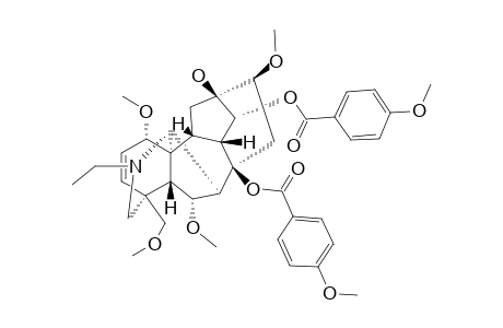 LIACONITINE-B;N-ETHYL-1-ALPHA,6-ALPHA,16-BETA,18-TETRAMETHOXY-13-BETA-OL-2,3-DEHYDROACONITANE-8,14-DIANISOYLATE