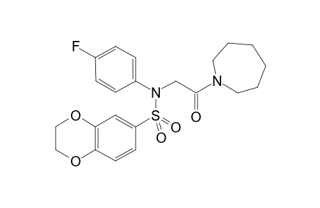 1,4-Benzodioxin-6-sulfonamide, N-(4-fluorophenyl)-N-[2-(hexahydro-1H-azepin-1-yl)-2-oxoethyl]-2,3-dihydro-