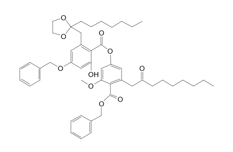benzyl 4-[4'-benzyloxy-6'-{(2''-heptyl-1'',3''-dioxolan-2''-yl)methyl}-2'-hydroxybenzoyloxy]-2-methoxy-6-(2-oxononyl)benzoate
