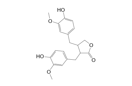 2(3H)-Furanone, dihydro-3,4-bis[(4-hydroxy-3-methoxyphenyl)methyl]-, (3R-trans)-
