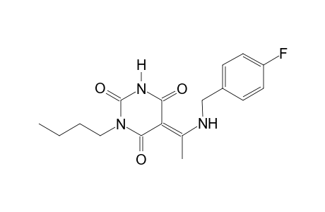 (5E)-1-butyl-5-{1-[(4-fluorobenzyl)amino]ethylidene}-2,4,6(1H,3H,5H)-pyrimidinetrione