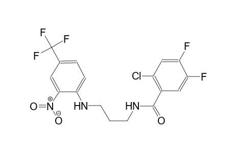 2-Chloranyl-4,5-bis(fluoranyl)-N-[3-[[2-nitro-4-(trifluoromethyl)phenyl]amino]propyl]benzamide