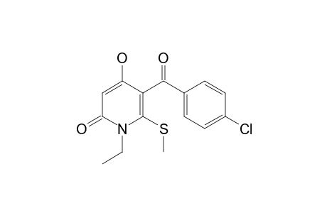 1-Ethyl-5-(4-chlorobenzoyl)-4-hydroxy-6-methylthio-2-pyridone