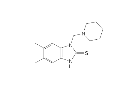 5,6-dimethyl-1-(piperidinomethyl)-2-benzimidazolinethione