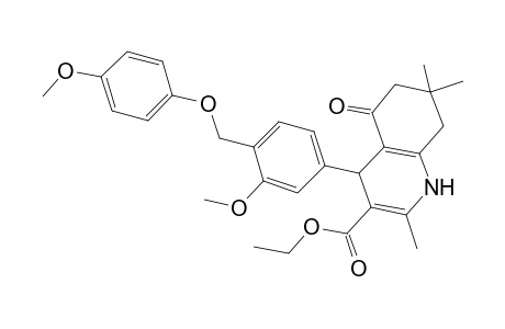 Ethyl 4-{3-methoxy-4-[(4-methoxyphenoxy)methyl]phenyl}-2,7,7-trimethyl-5-oxo-1,4,5,6,7,8-hexahydro-3-quinolinecarboxylate