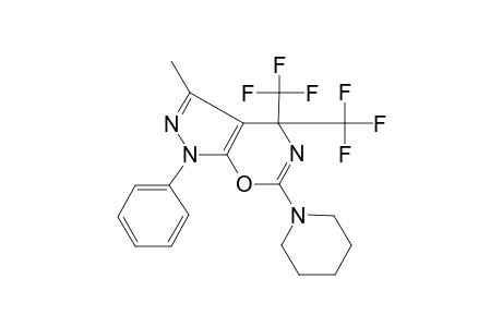 4H-Pyrazolo[4,5-E]1,3-oxazine, 4,4-bis(trifluoromethyl)-3-methyl-1-phenyl-6-(1-piperidyl)-