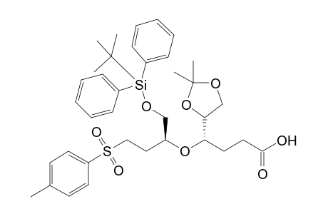 3(S)- 3-[(1(S)-(((tert-butyldiphenylsilyl)oxy)methyl)-3-(tolyl-4-sulfonyl)pyopoxy]-3-[4(R)-2,2,dimethyl[1,3]dioxolan-4-yl]propanoic acid