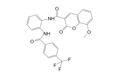 2H-1-benzopyran-3-carboxamide, 8-methoxy-2-oxo-N-[2-[[4-(trifluoromethyl)benzoyl]amino]phenyl]-