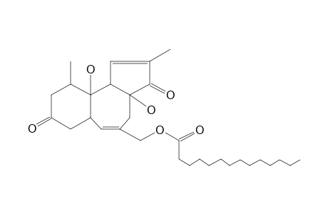 Tetradecanoic acid, (3,3a,4,6a,7,8,9,10,10a,10b-decahydro-3a,10a-dihydroxy-2,10-dimethyl-3,8-dioxobenz[e]azulen-5-yl)methyl ester, [3aR-(3a.alpha.,6a.alpha.,10.beta.,10a.beta.,10b.beta.)]-