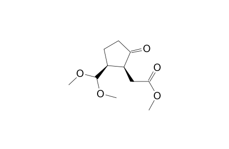 Cyclopentaneacetic acid, 2-(dimethoxymethyl)-5-oxo-, methyl ester, cis-(.+-.)-