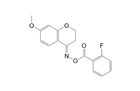 (4E)-7-methoxy-2,3-dihydro-4H-chromen-4-one O-(2-fluorobenzoyl)oxime