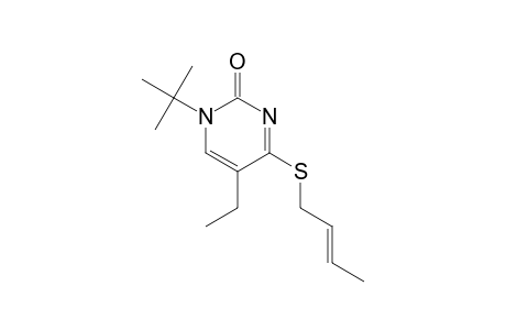 2(1H)-Pyrimidinone, 4-(2-butenylthio)-1-(1,1-dimethylethyl)-5-ethyl-