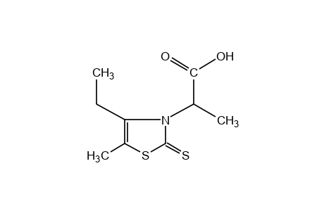 alpha,5-dimethyl-4-ethyl-2-thioxo-4-thiazoline-3 acetic acid