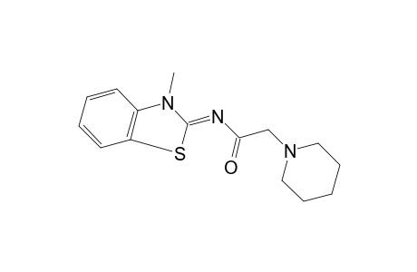 N-(3-methyl-2-benzothiazolinylidene)-2-piperidinoacetamide