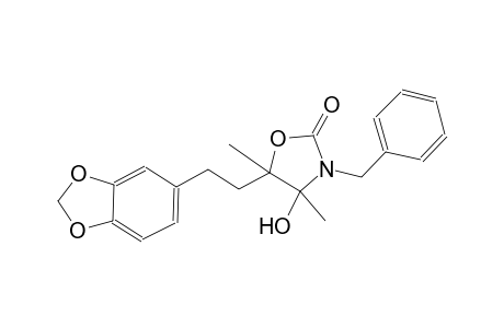 5-(2-Benzo[1,3]dioxol-5-yl-ethyl)-3-benzyl-4-hydroxy-4,5-dimethyl-oxazolidin-2-one