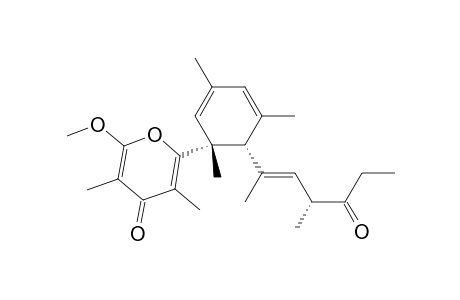 4H-pyran-4-one, 2-[6-(1,3-dimethyl-4-oxo-1-hexenyl)-1,3,5-trimethyl-2,4-cyclohexadien-1-yl]-6-methoxy-3,5-dimethyl-, [1R[1.alpha.,6.alpha.(1E,3R*)]]-