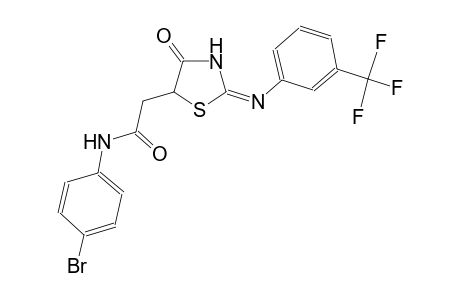 N-(4-bromophenyl)-2-((2E)-4-oxo-2-{[3-(trifluoromethyl)phenyl]imino}-1,3-thiazolidin-5-yl)acetamide