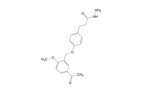 p-[(5-acetyl-2-methoxybenzyl)oxy]hydrocinnamic acid, hydrazide