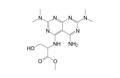 4-Amino-2,7-bis(dimethylamino)-5-[(1-hydroxymethyl-2-methoxy-2-oxoethyl)amino]pyrimidino[4,5-d]pyrimidine