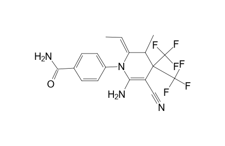 4-[(2Z)-6-amino-5-cyano-2-ethylidene-3-methyl-4,4-bis(trifluoromethyl)-3H-pyridin-1-yl]benzamide
