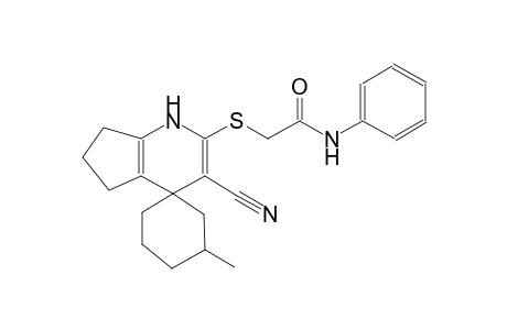 3-methyl-6'-[(2-oxo-3-phenylpropyl)sulfanyl]-1',2',3',7'-tetrahydrospiro[cyclohexane-1,4'-indene]-5'-carbonitrile