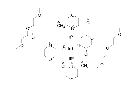 Lithium dicarbanide triindium(III) bis(1-methoxy-2-(2-methoxyethoxy)ethane)-tetra(morpholin-4-ide)tetrachloride